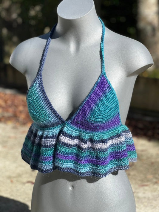 Dark iridescent Ruffle Top